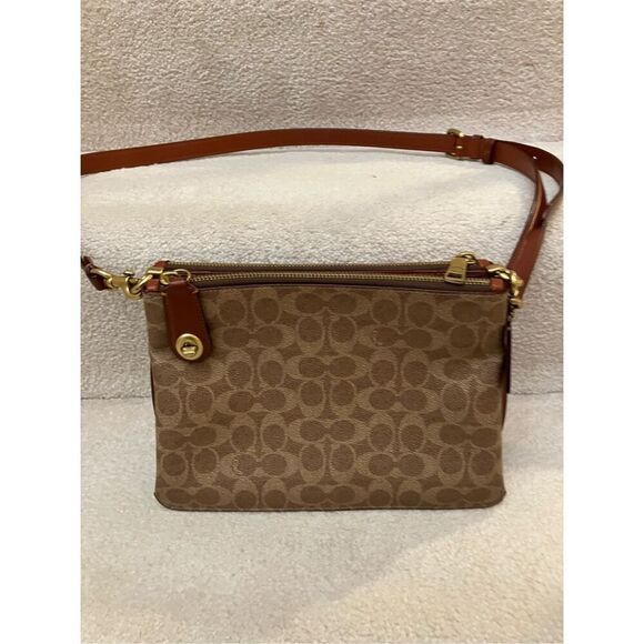 Coach Signature Brown and Red Handbag - Picture 6 of 12